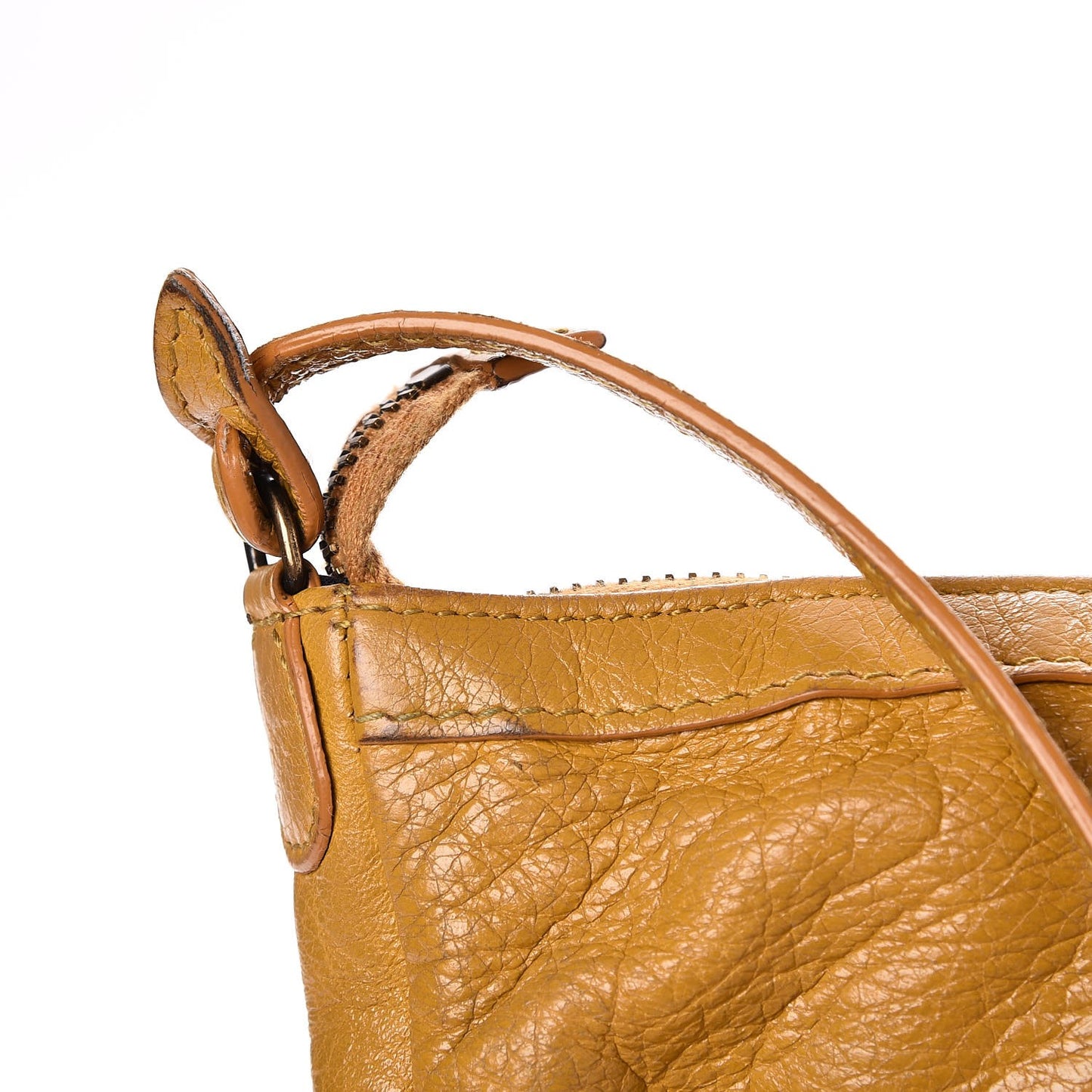 Agneau Classic Hardware Flat Crossbody Jaune Moutarde