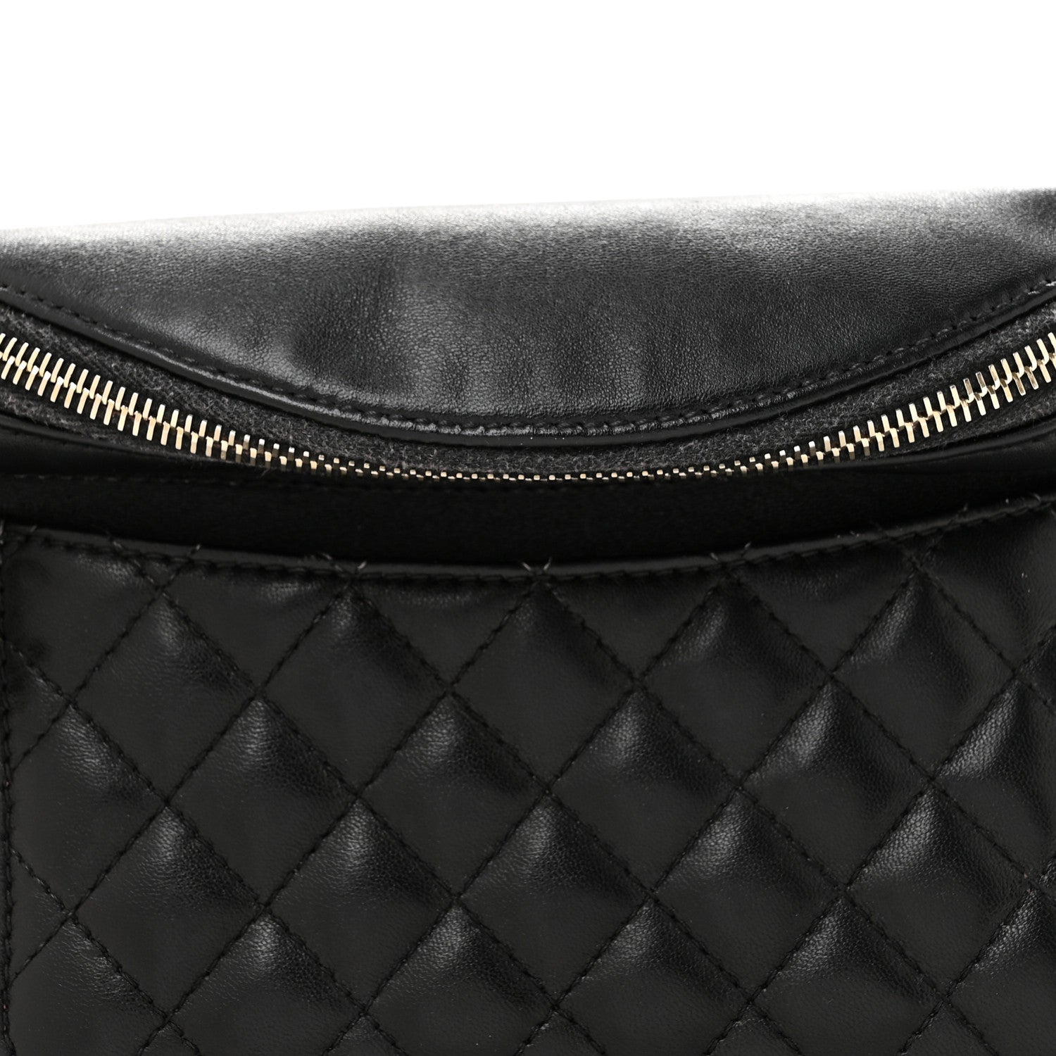 Chanel Lambskin Quilted Waist Bag Fanny Pack Black 8 of 14