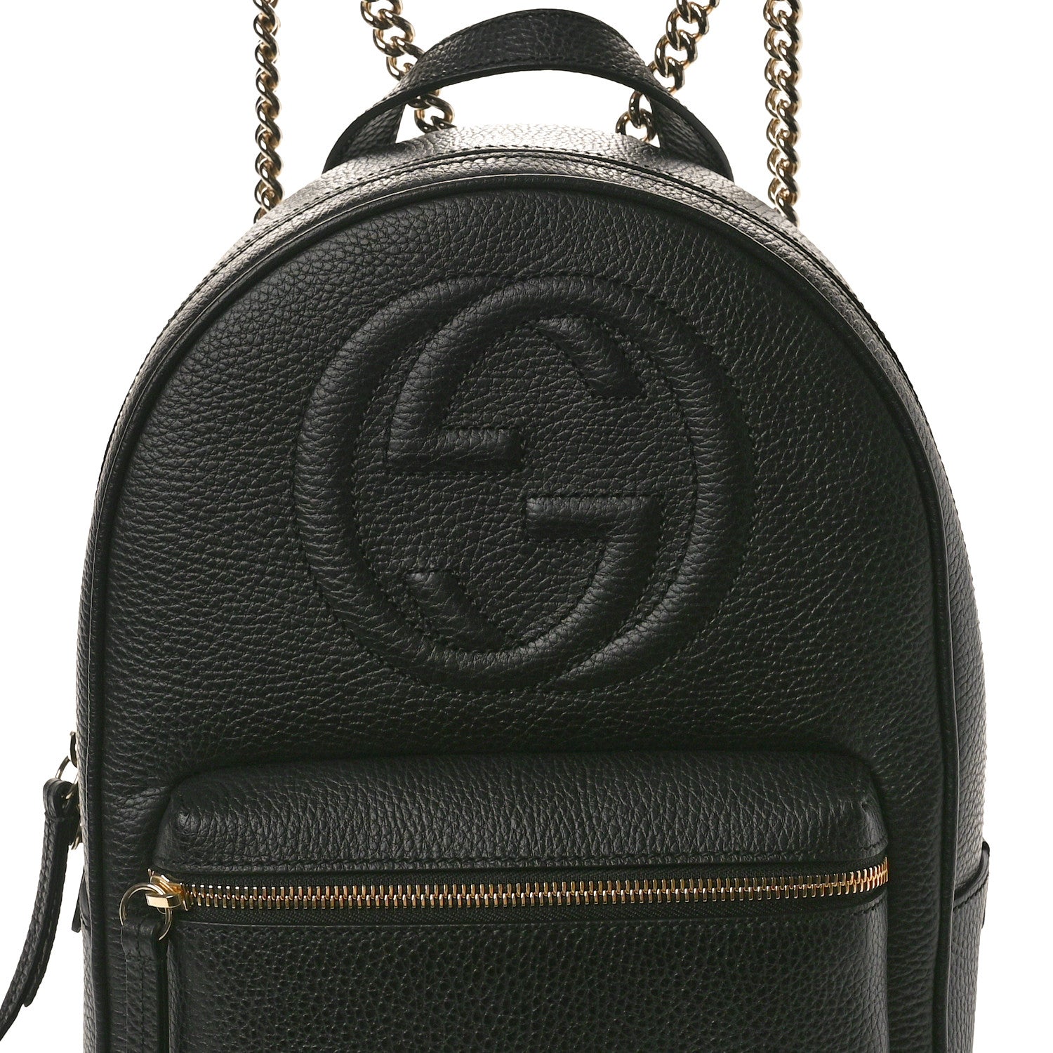 Gucci Pebbled Calfskin Soho Chain Backpack Black 8 of 10