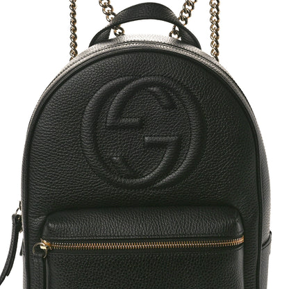 Gucci Pebbled Calfskin Soho Chain Backpack Black 8 of 10