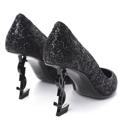Saint Laurent Glitter Opyum 85 Pumps 37.5 Black 4 of 9
