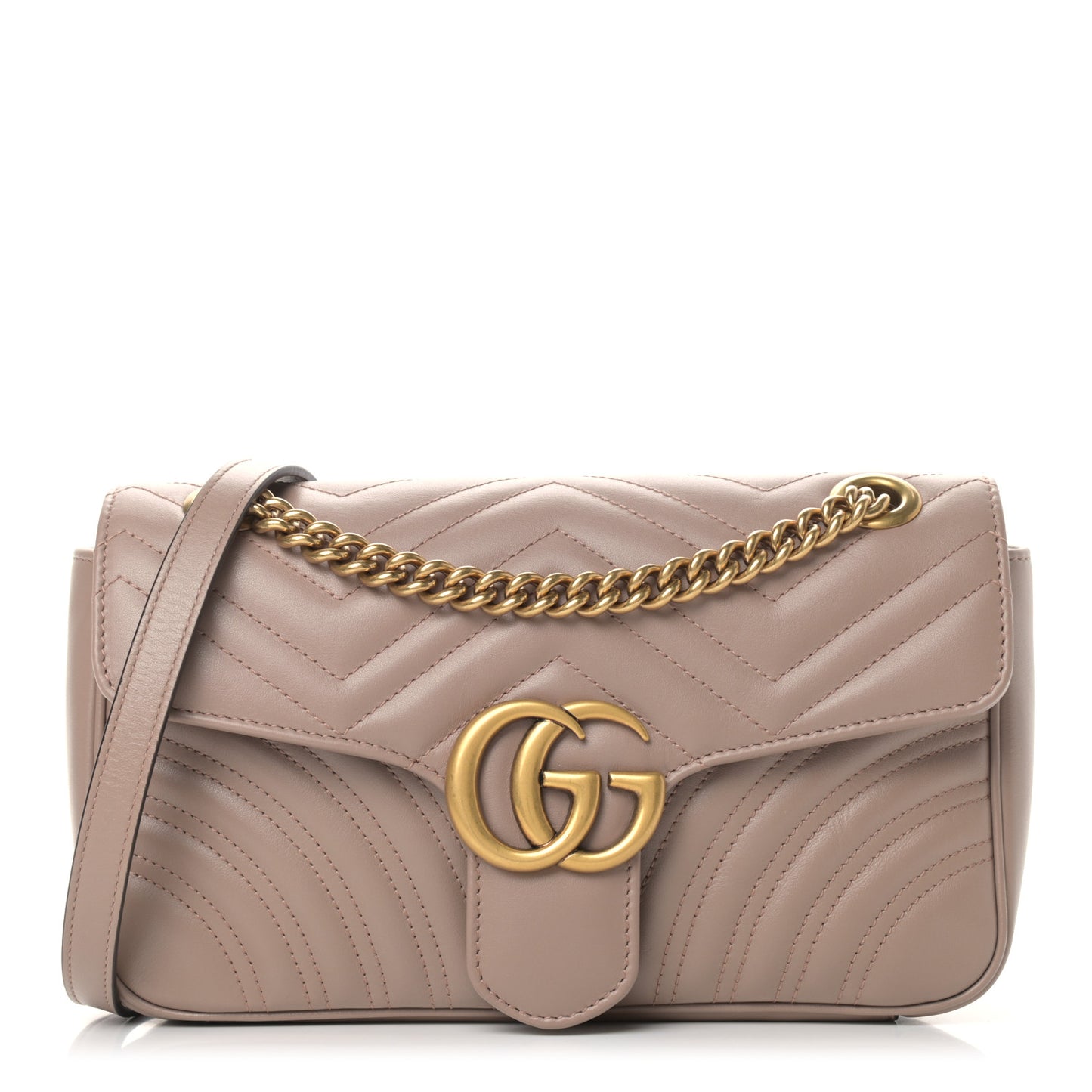 Calfskin Matelasse Small GG Marmont Shoulder Bag Porcelain Rose