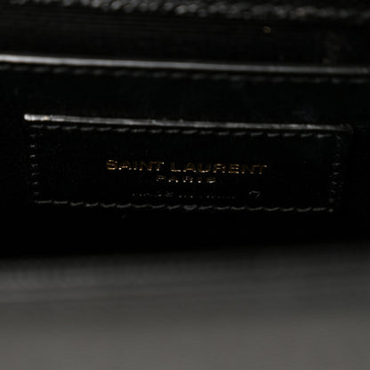 Saint Laurent Grain De Poudre Small Monogram Kate Satchel Black 6 of 9