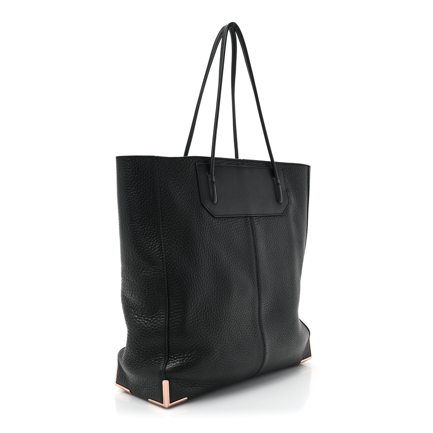 Alexander Wang Pebbled Calfskin Large Prisma Skeletal Tote Black Rose Gold Hardware 4 of 16