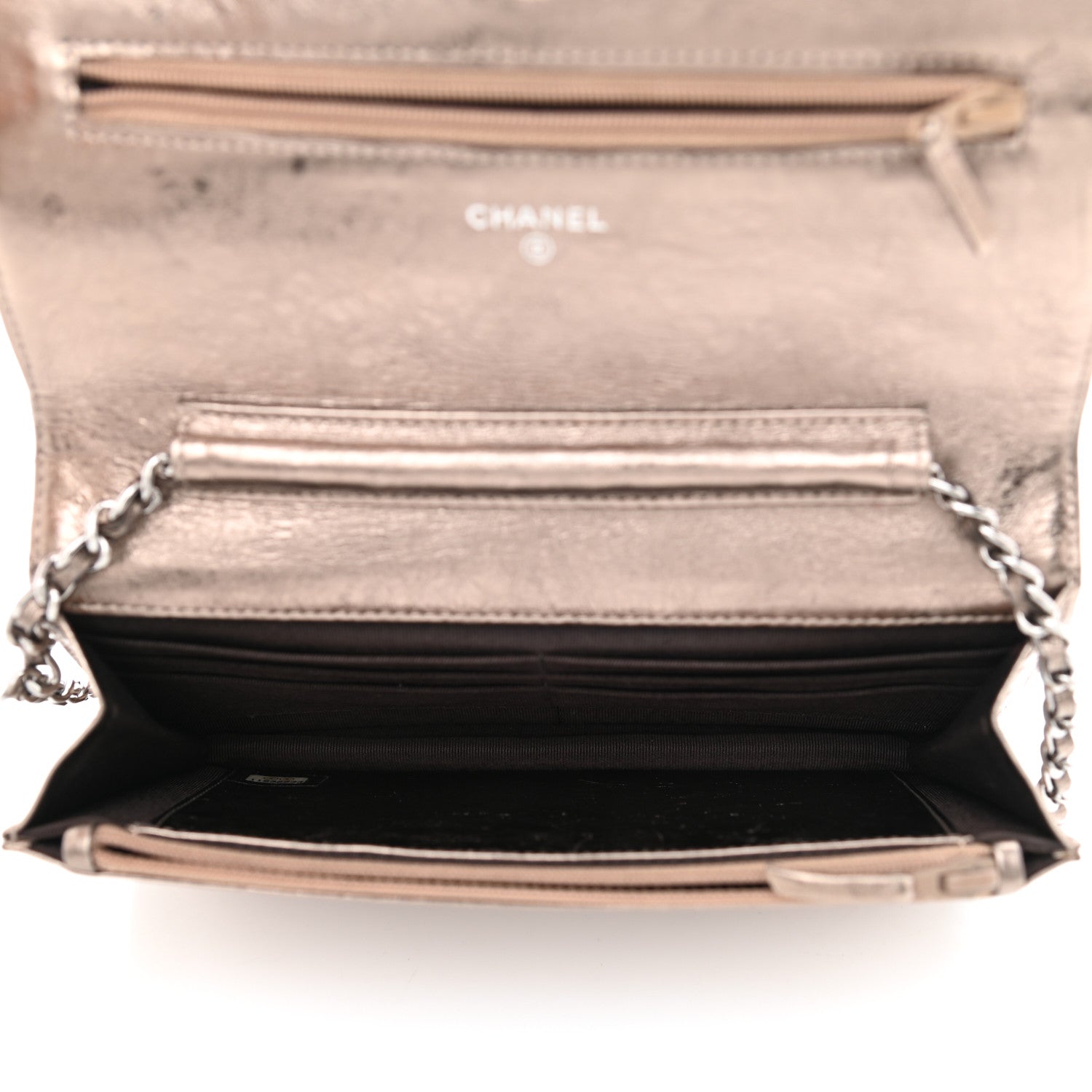 Chanel Metallic Aged Calfskin Quilted Reissue Wallet On Chain WOC Bronze 5 of 11