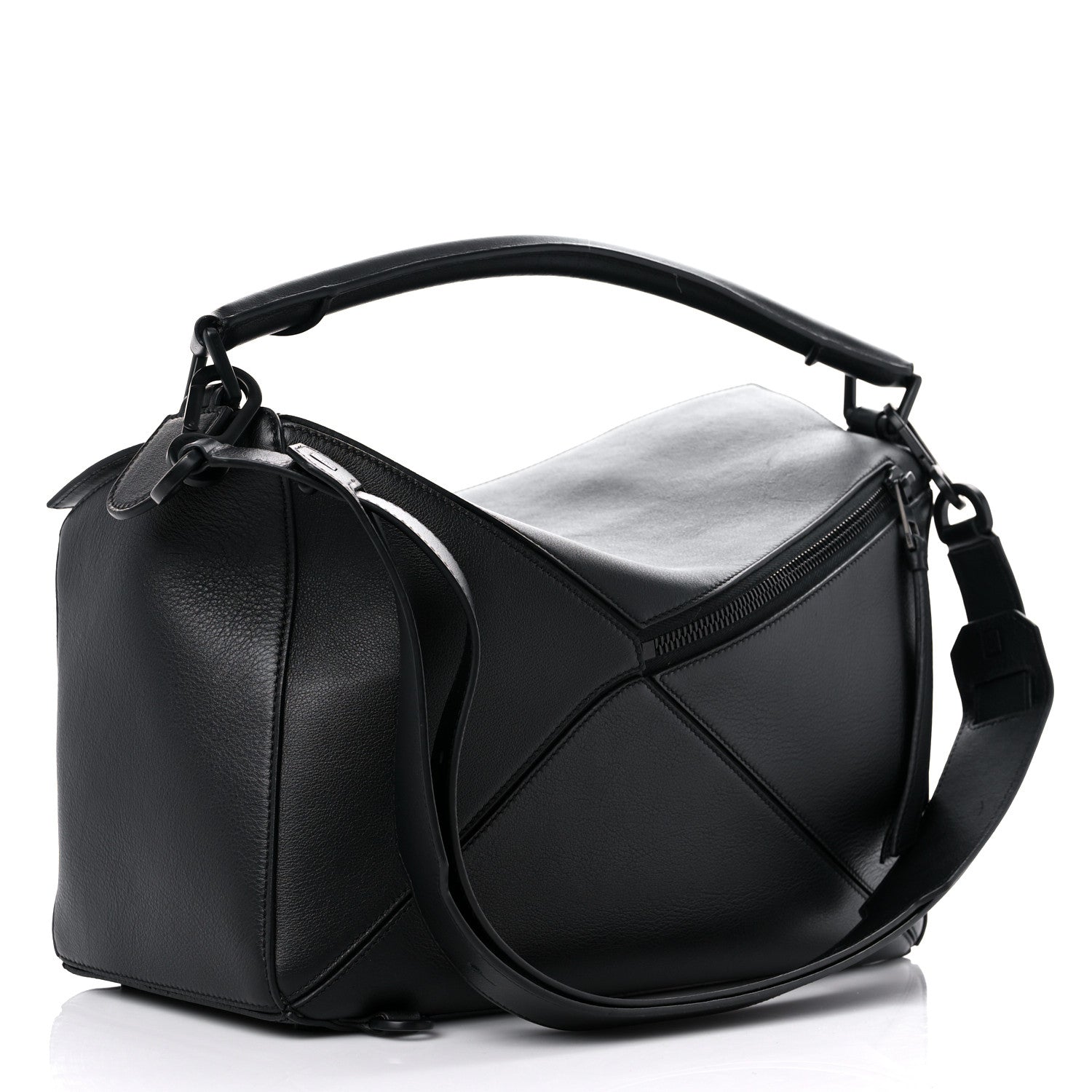 Loewe Calfskin Large Pansies Puzzle Bag Black 3 of 11
