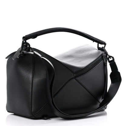 Loewe Calfskin Large Pansies Puzzle Bag Black 3 of 11