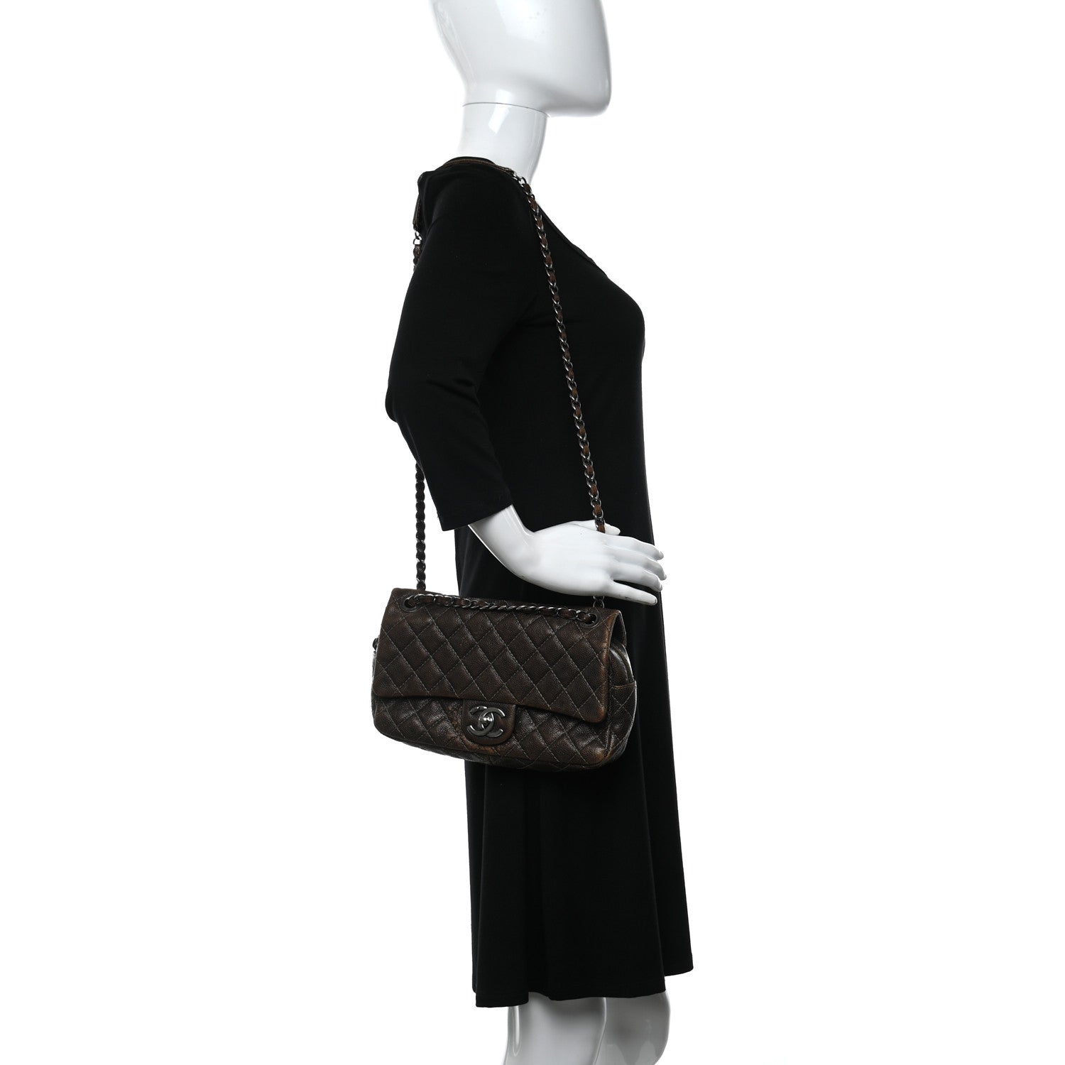 Chanel Iridescent Caviar Quilted Small Chic Flap Brown 2 of 11
