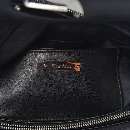 Miu Miu Faille Matelasse Crystal Flap Clutch Black 6 of 10