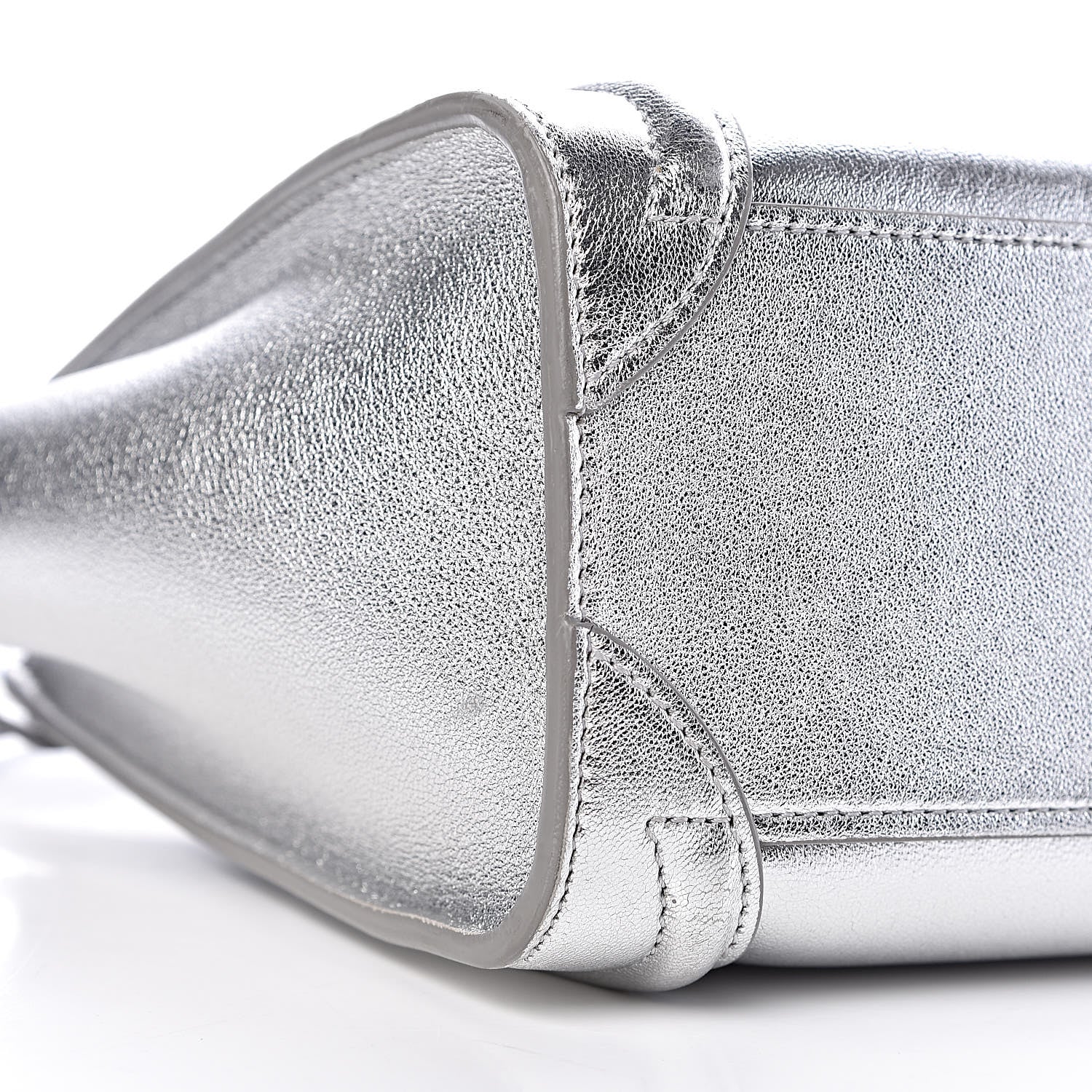 Celine Laminated Lambskin Nano Luggage Silver 10 of 13