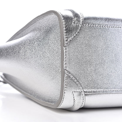 Celine Laminated Lambskin Nano Luggage Silver 10 of 13