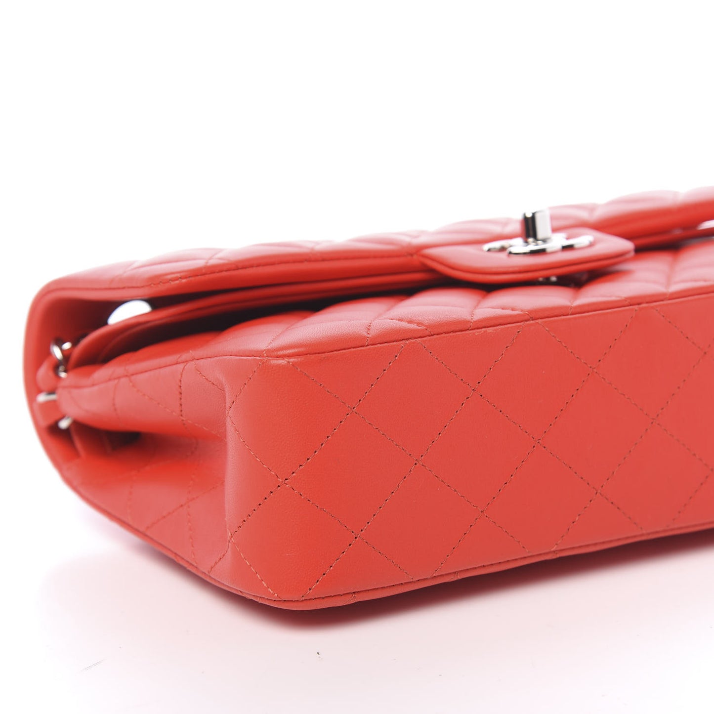 Lambskin Quilted Small Double Flap Red