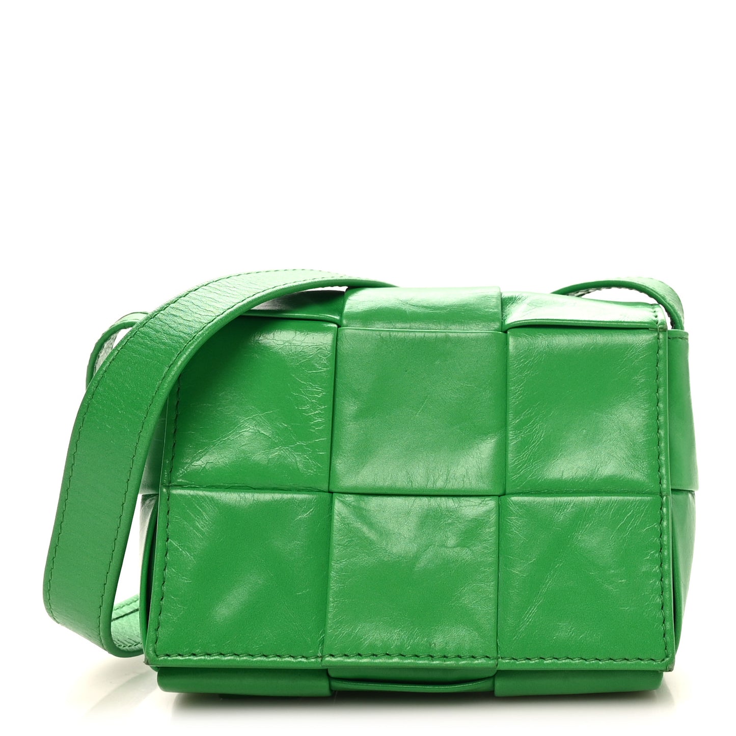 Paper Calfskin Maxi Intreccio Extra Mini Cassette Crossbody Bag Parakeet