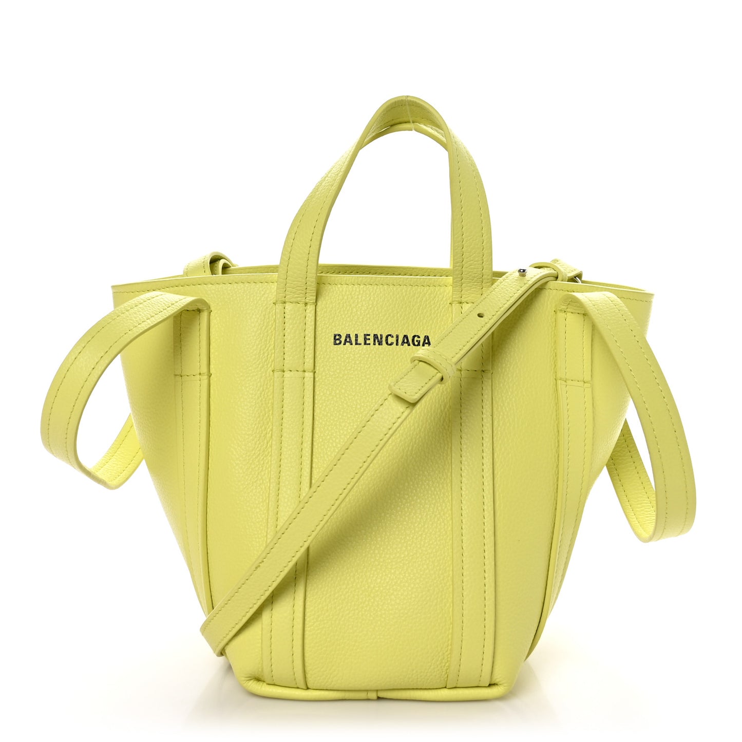 Grained Calfskin XS Everyday North South Shoulder Tote Bag Lemon