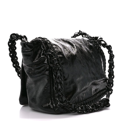 Chanel Crinkled Patent Modern Chain Flap Black 3 of 11
