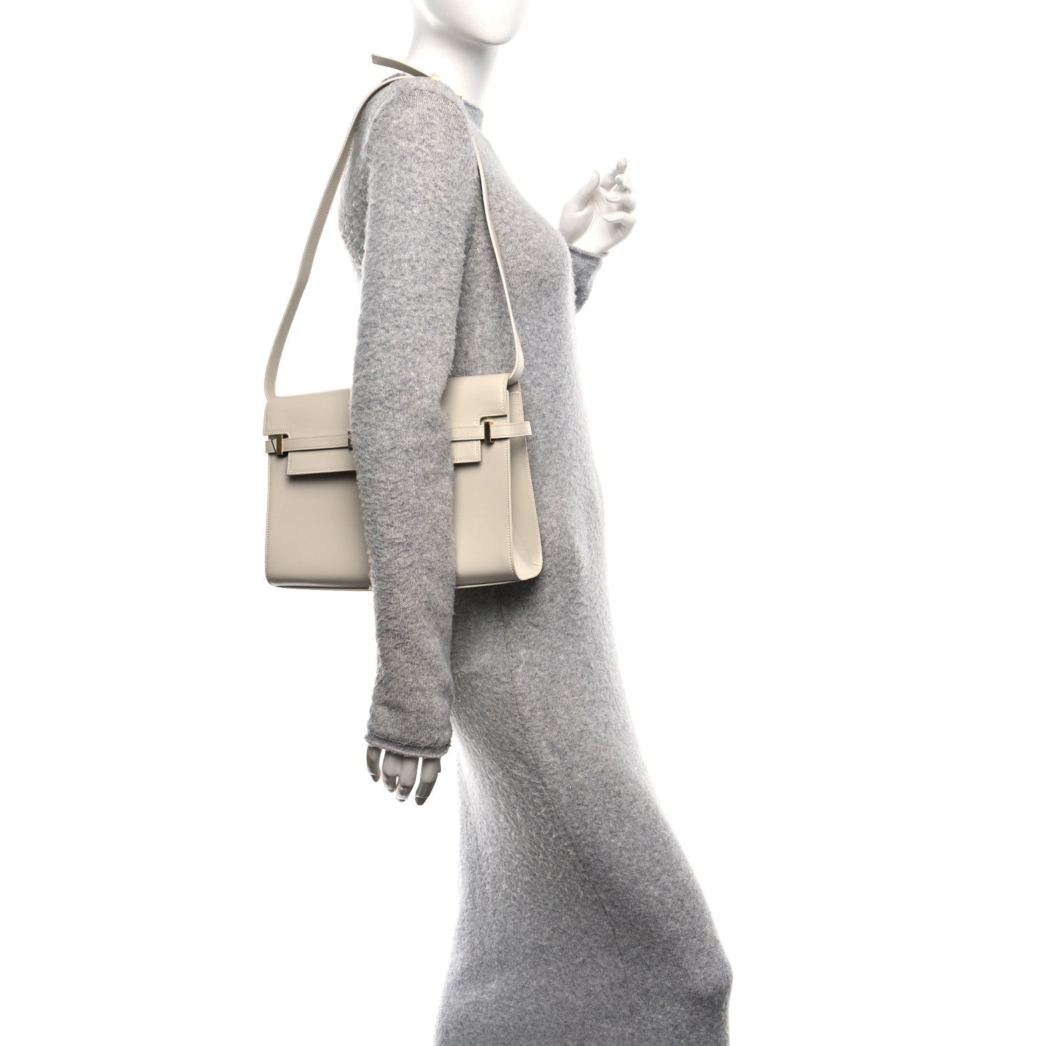 Saint Laurent Smooth Calfskin Manhattan Shoulder Bag Crema Soft 2 of 10
