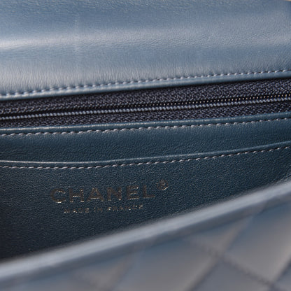 Chanel Lambskin Quilted Mini Rectangular Flap Dark Blue 9 of 12