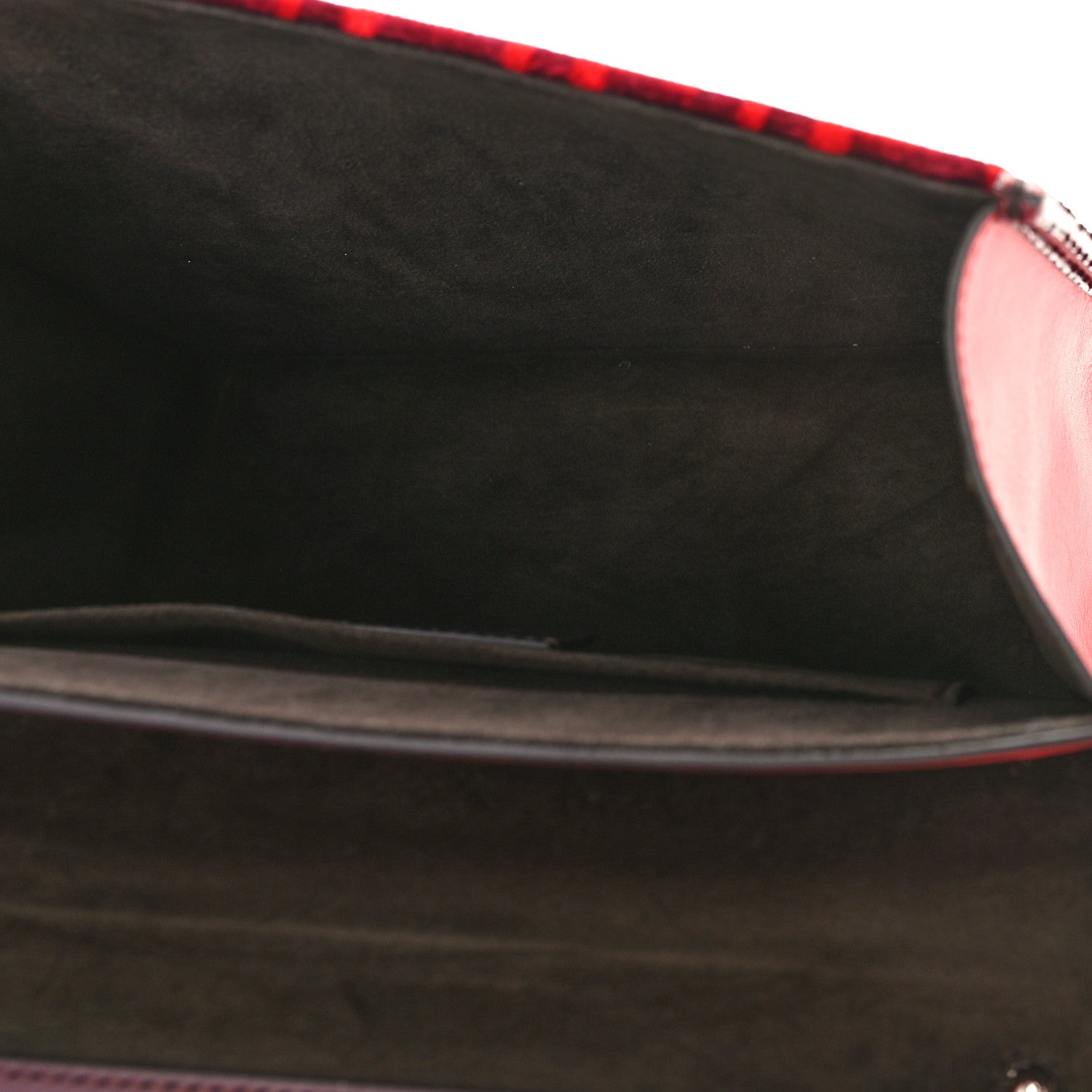 Fendi Vitello Century Velvet Snakeskin F is Fendi FF Kan I Shoulder Bag Burgundy 5 of 8