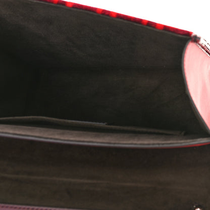 Fendi Vitello Century Velvet Snakeskin F is Fendi FF Kan I Shoulder Bag Burgundy 5 of 8