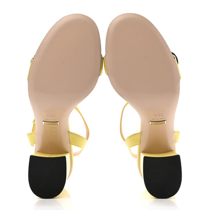 Gucci Lifford Calfskin GG Marmont Ankle Wrap 75mm Sandals 39.5 Banana 5 of 8