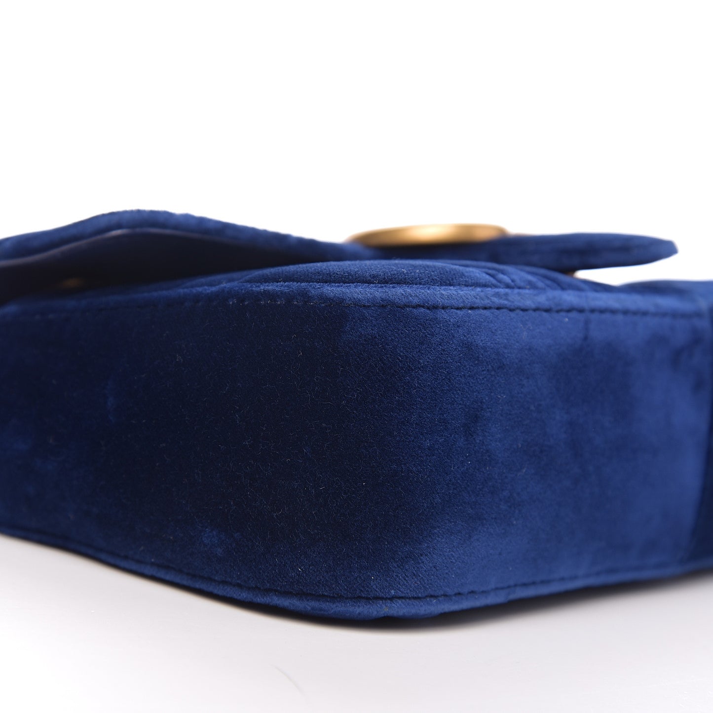 Velvet Matelasse Mini GG Marmont Shoulder Bag Cobalt Blue