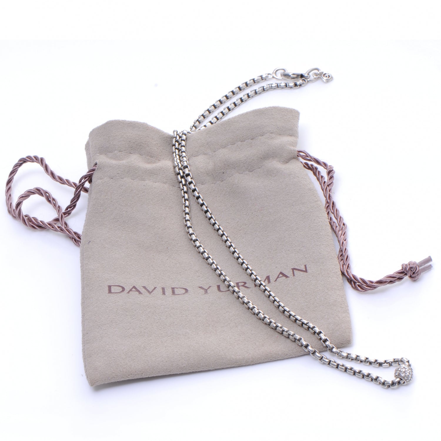 David Yurman Sterling Silver and Pave Diamond Pendant Necklace 5 of 5