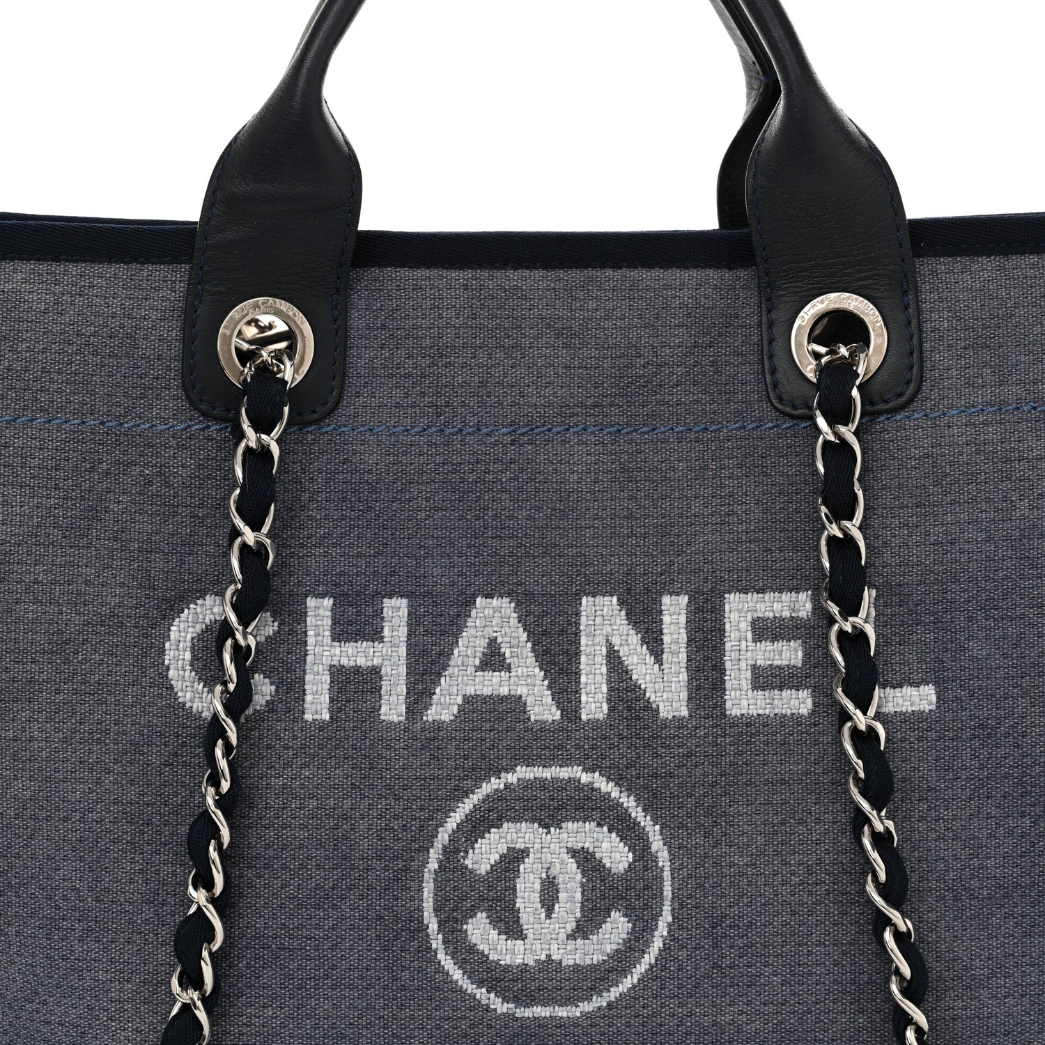 Chanel Canvas Deauville Large Tote Denim Blue 8 of 14