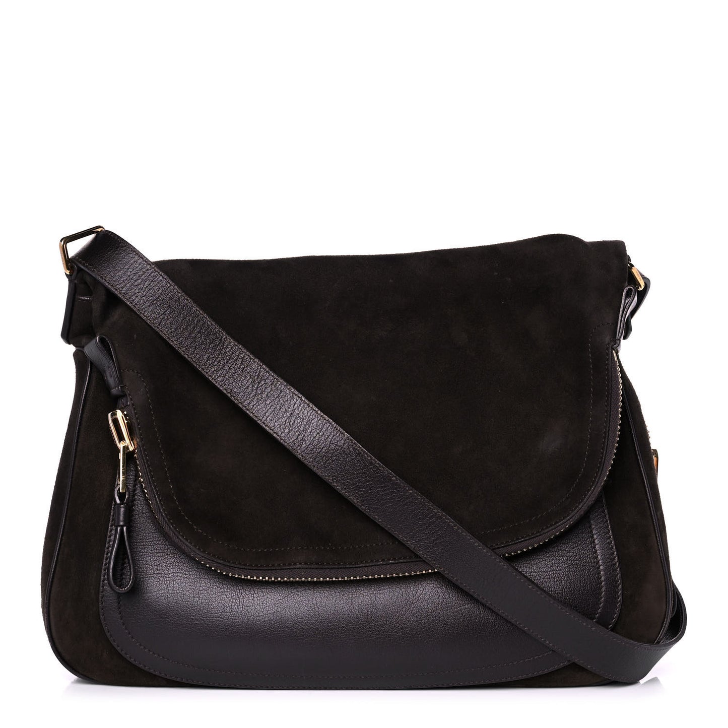 Suede Calfskin Medium Jennifer Crossbody Brown