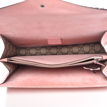 Gucci GG Supreme Monogram Suede Crystal Small Dionysus Shoulder Bag Beige Ebony Light Peonia 3 of 9