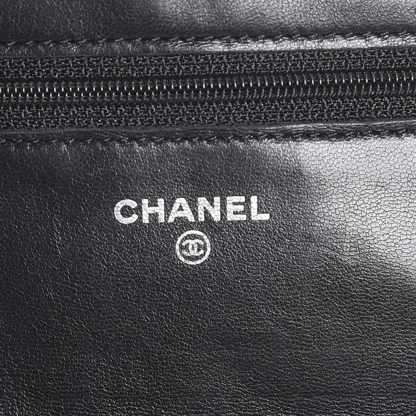 Lambskin Quilted Wallet On Chain WOC Black