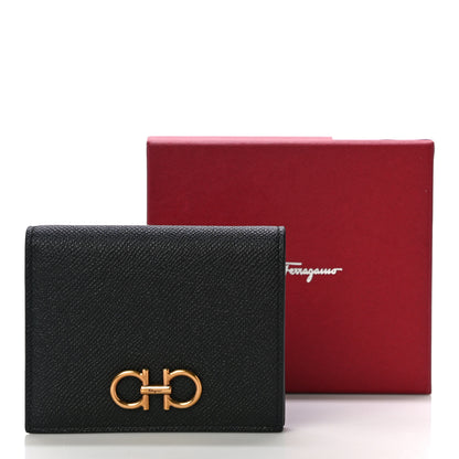 Salvatore Ferragamo Grained Calfskin Folding Wallet Black 10 of 10