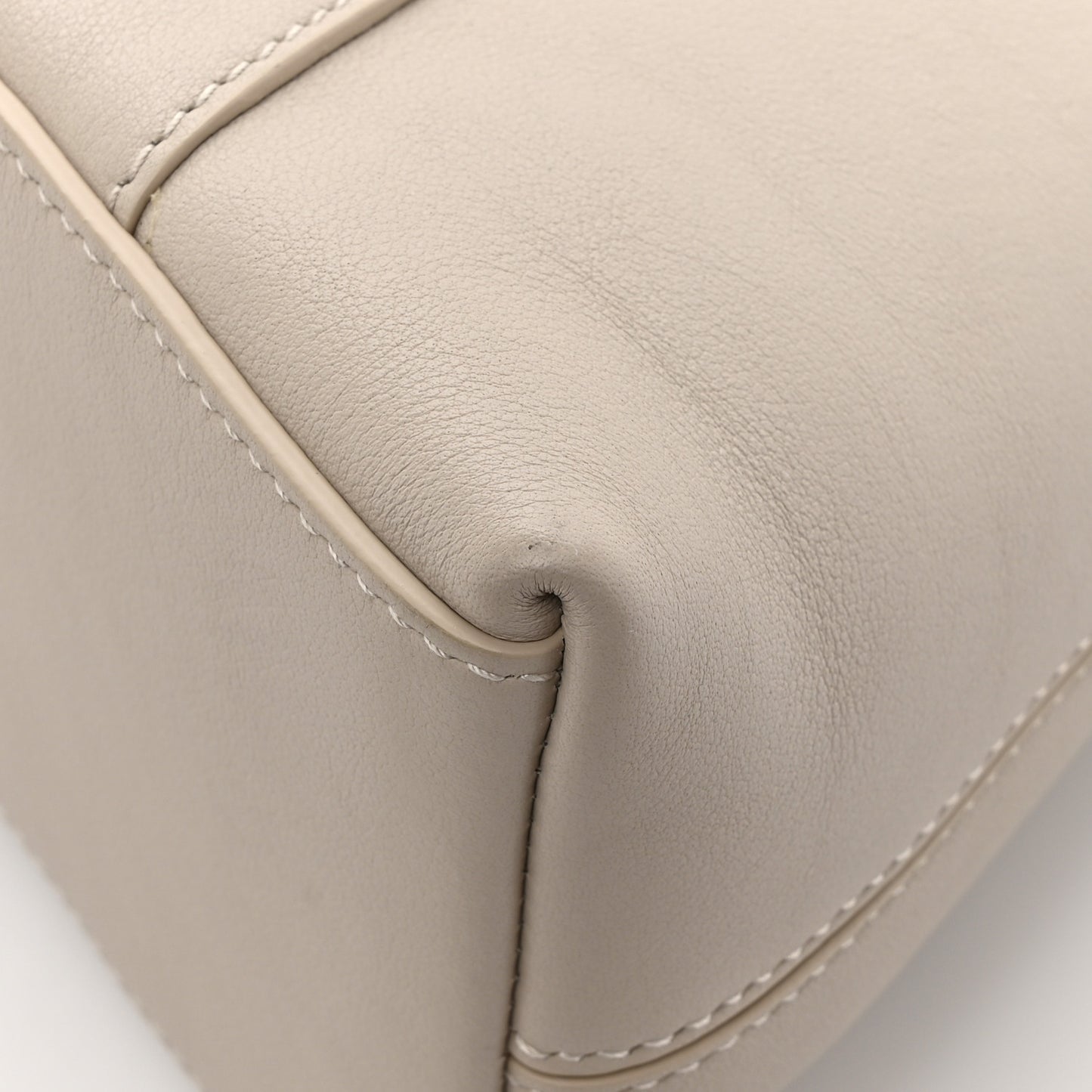 Semi Shiny Smooth Calfskin Small Downtown Shoulder Bag Cold Beige