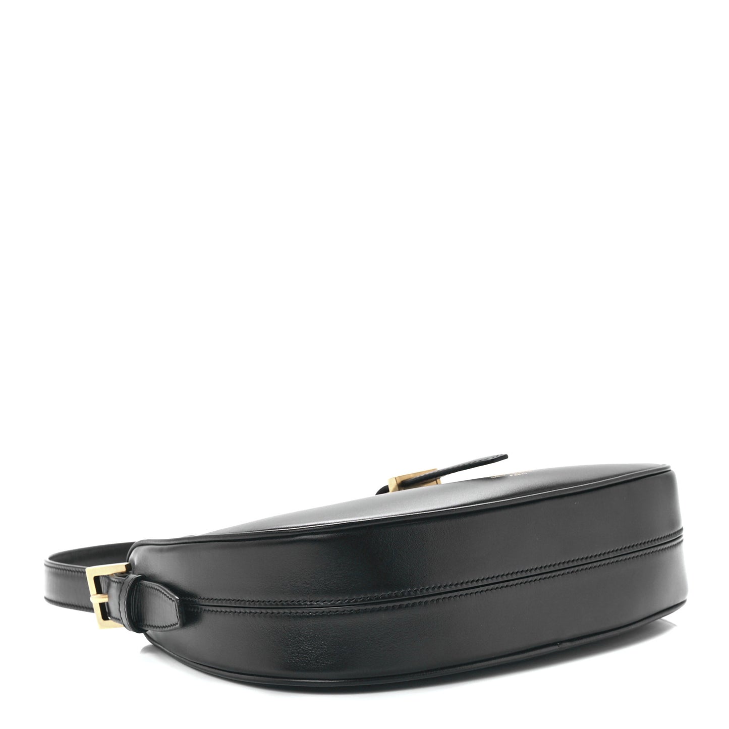 Shiny Calfskin Le Fermoir Hobo Black