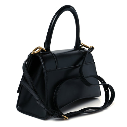 Balenciaga Shiny Box Calfskin Small Hourglass Top Handle Bag Black 3 of 11