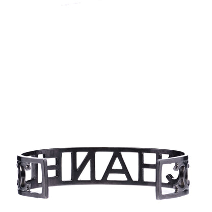 Chanel Metal Logo Cuff Silver 3 of 5