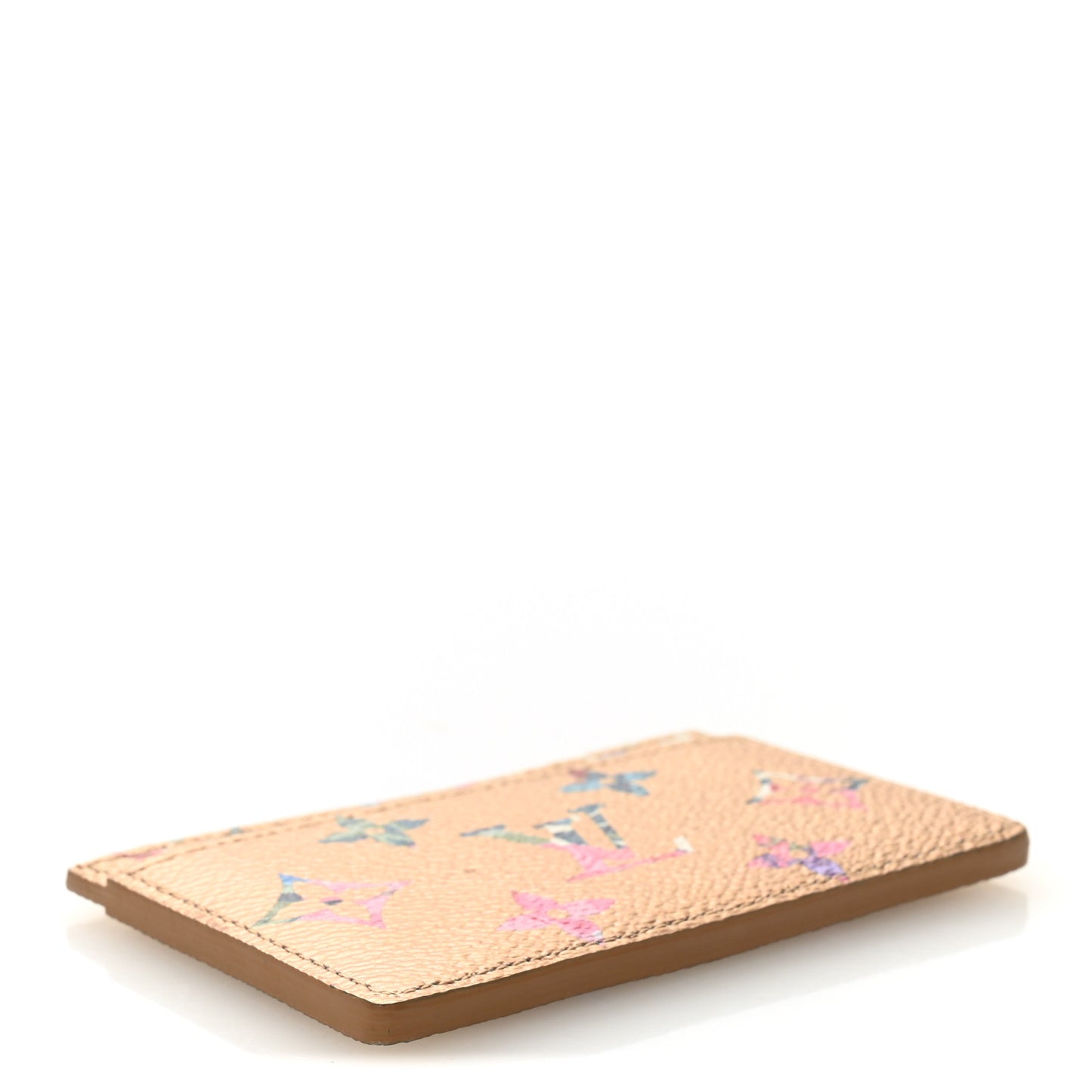 Metallic Monogram LV Garden Card Holder Gold