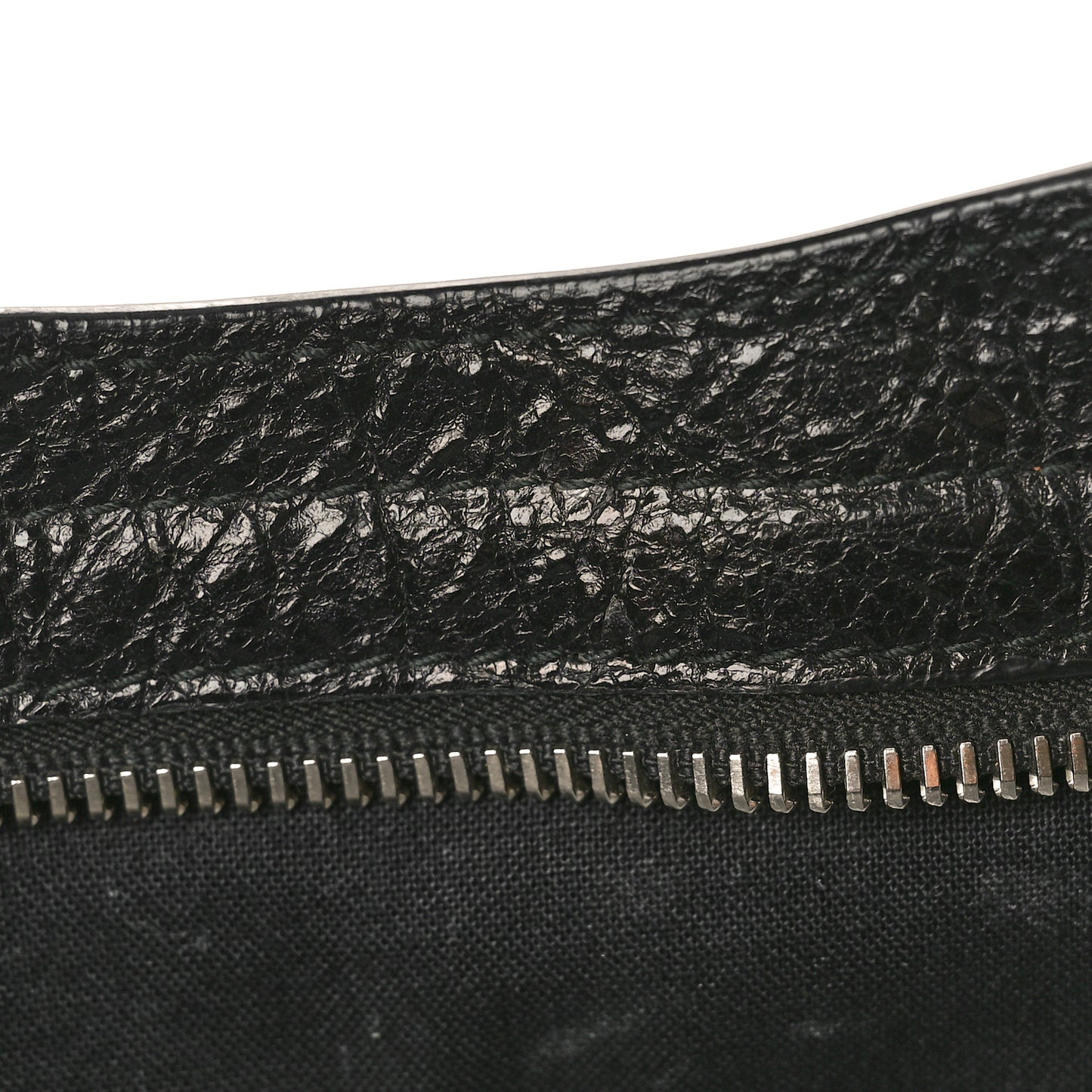 Chevre Silver Metallic Edge Hardware City Black