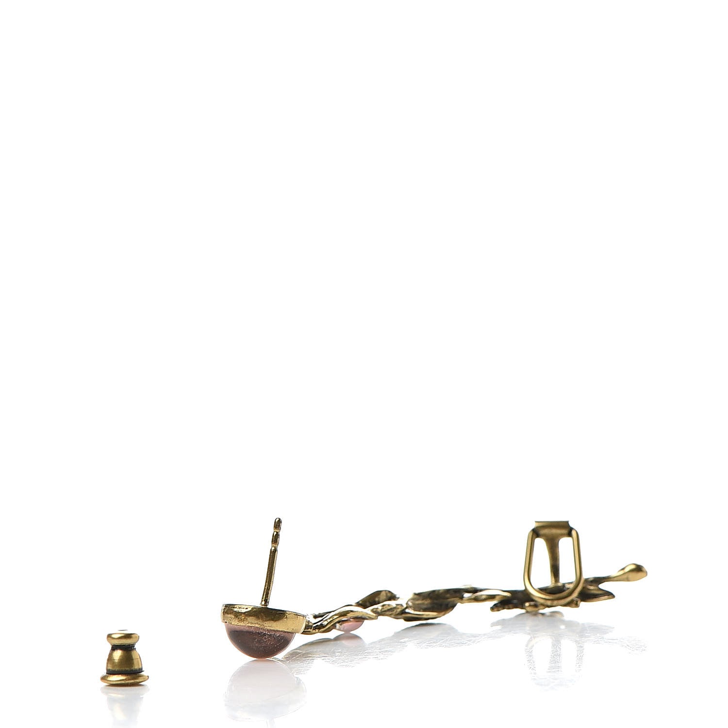Christian Dior Metal Resin J'Adior Climber Earring Aged Gold 3 of 4