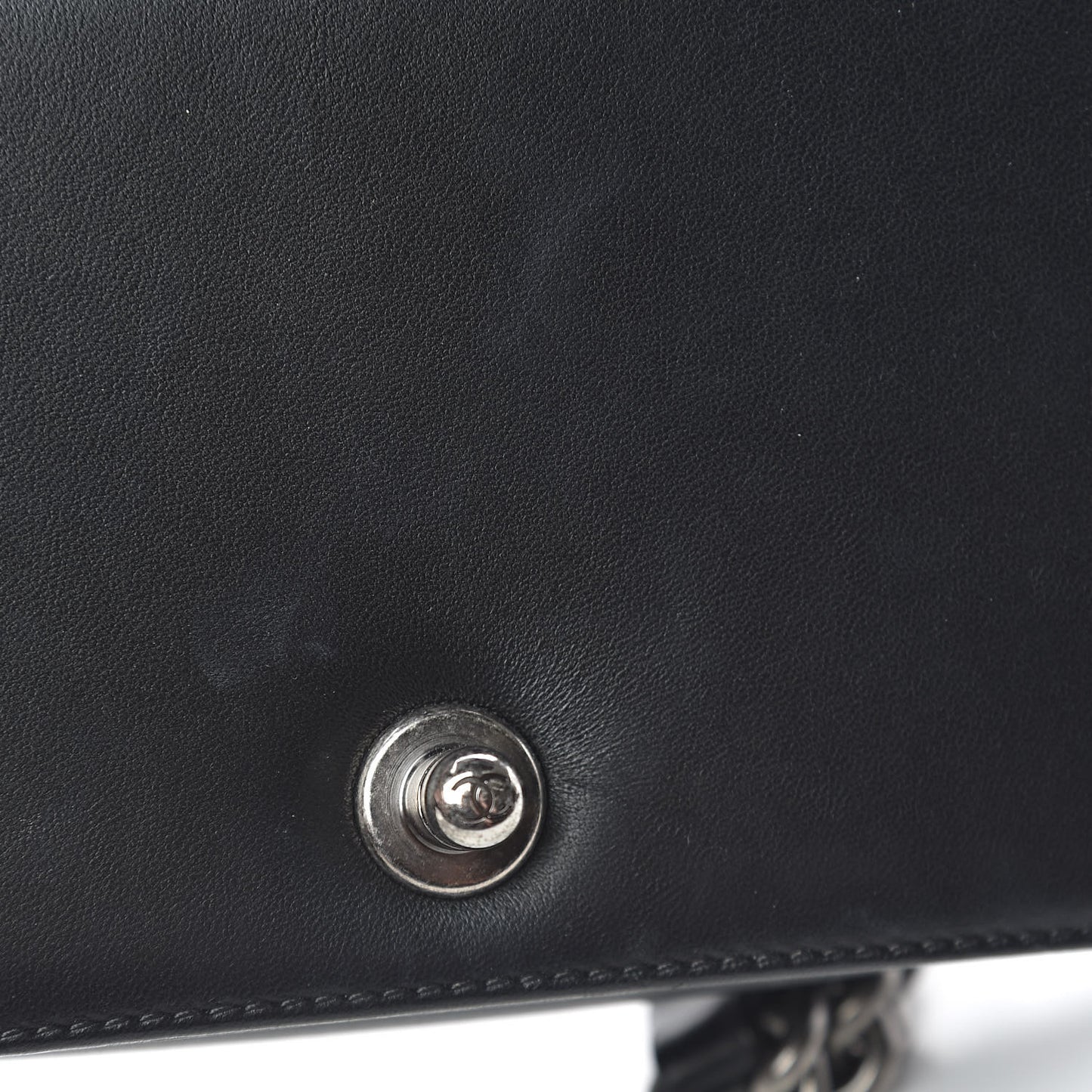 Lambskin Quilted Small Boy Flap Black