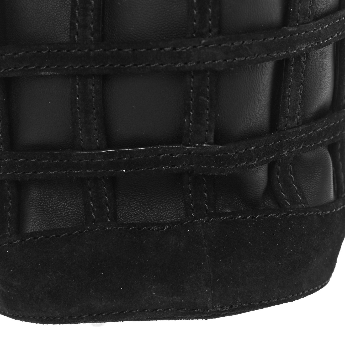 Suede Calfskin Roxy Mini Bucket Bag Black