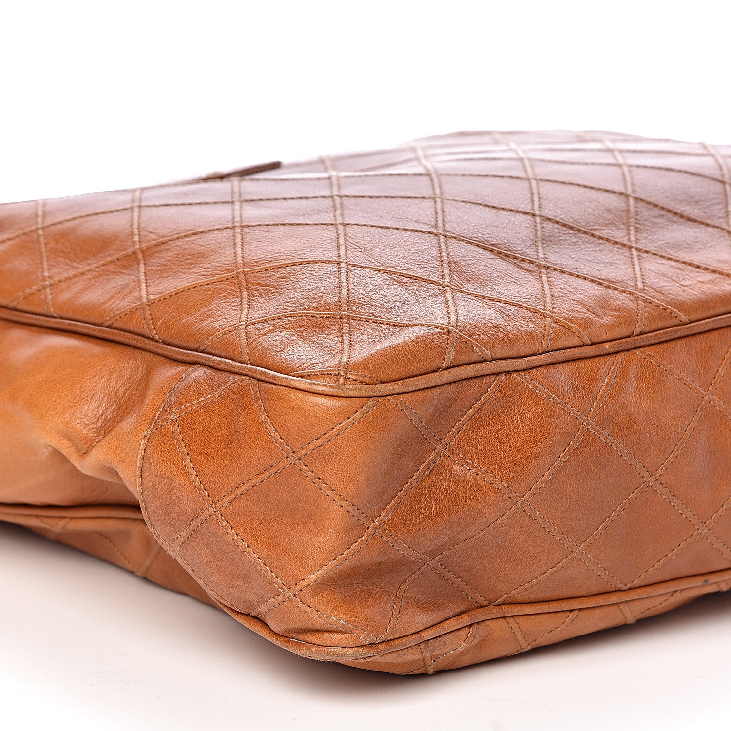 Chanel Lambskin Diamond Embossed Shopping Tote Brown 12 of 19