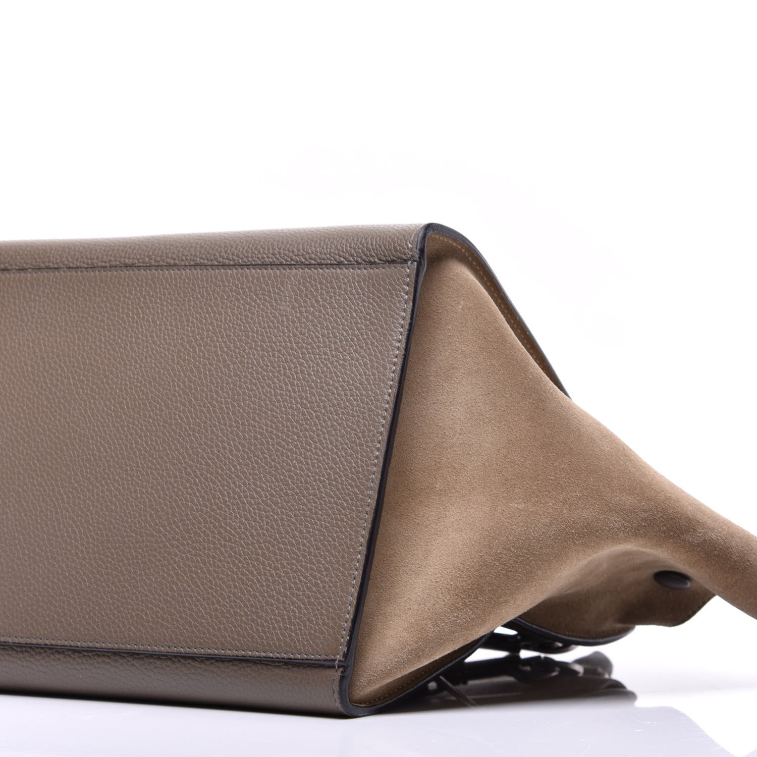 Celine Drummed Calfskin Suede Medium Trapeze Souris 9 of 9