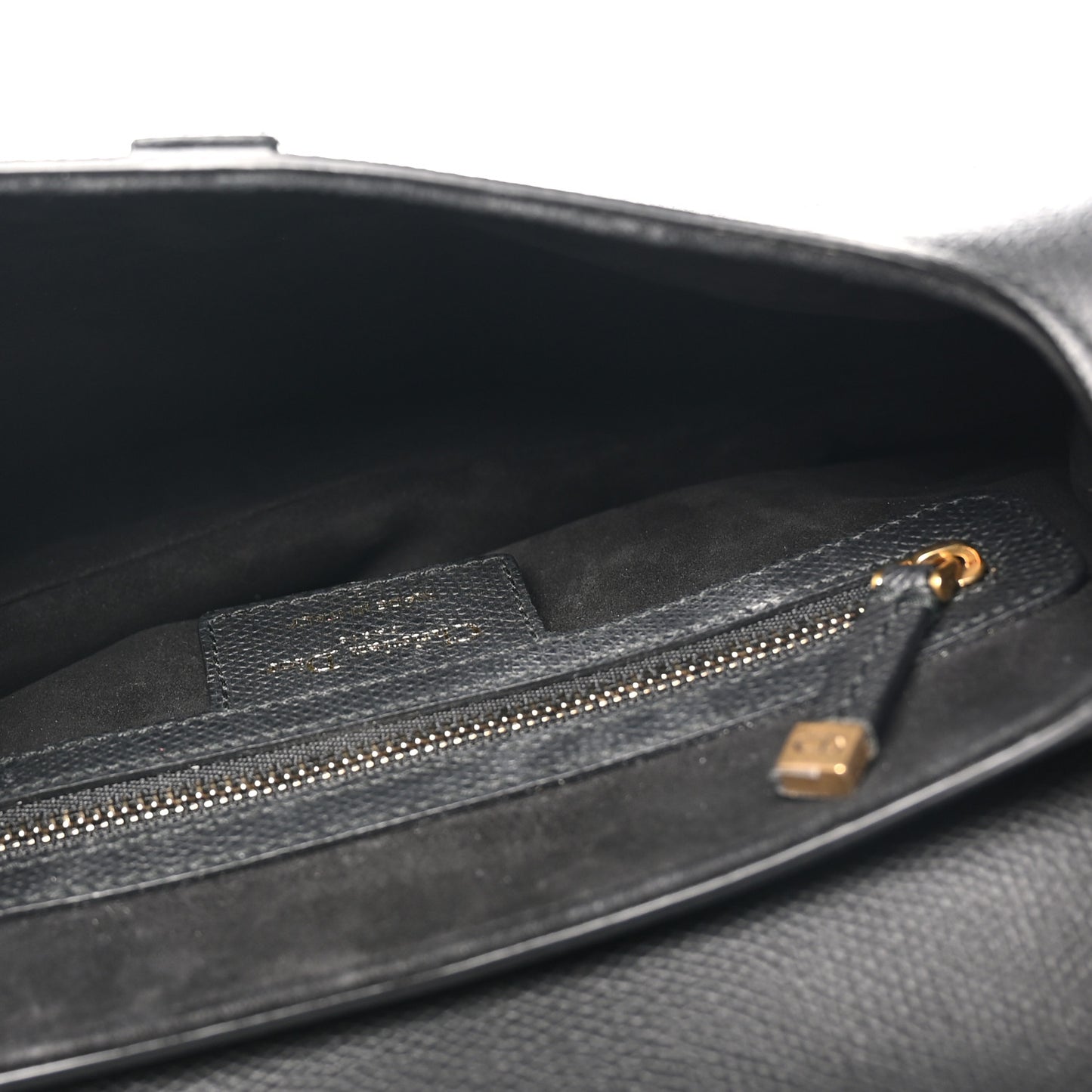 Grained Calfskin Saddle Bag Black