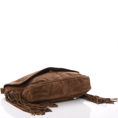 Chanel Suede CC Fringe Messenger Flap Bag Brown 4 of 11