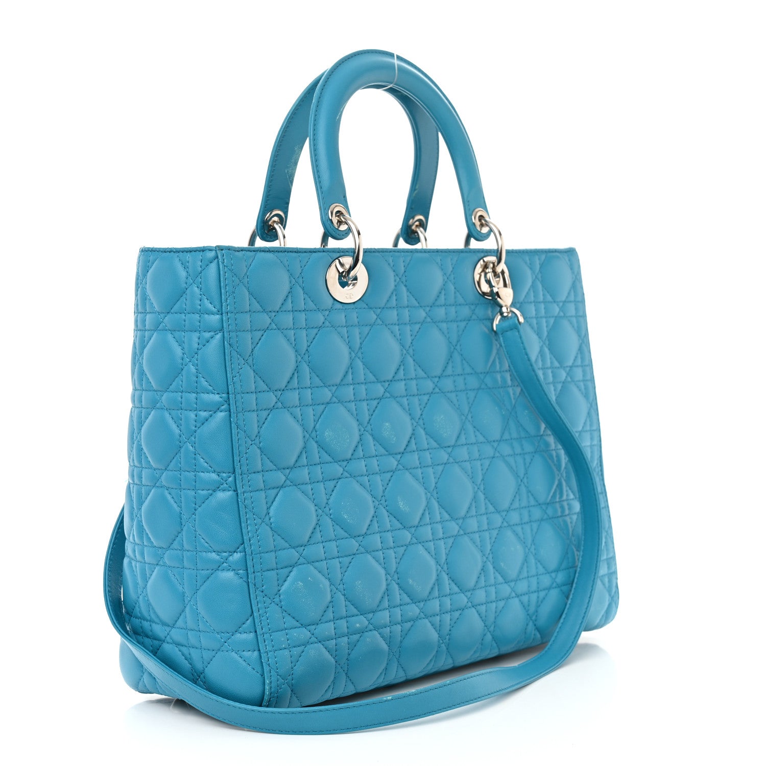 Christian Dior Lambskin Cannage Large Lady Dior Turquoise 3 of 21