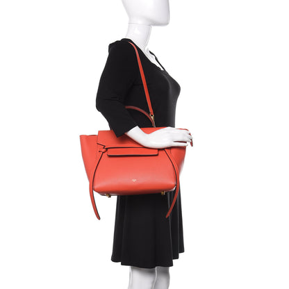 Celine Grained Calfskin Mini Belt Bag Coral Orange 2 of 11
