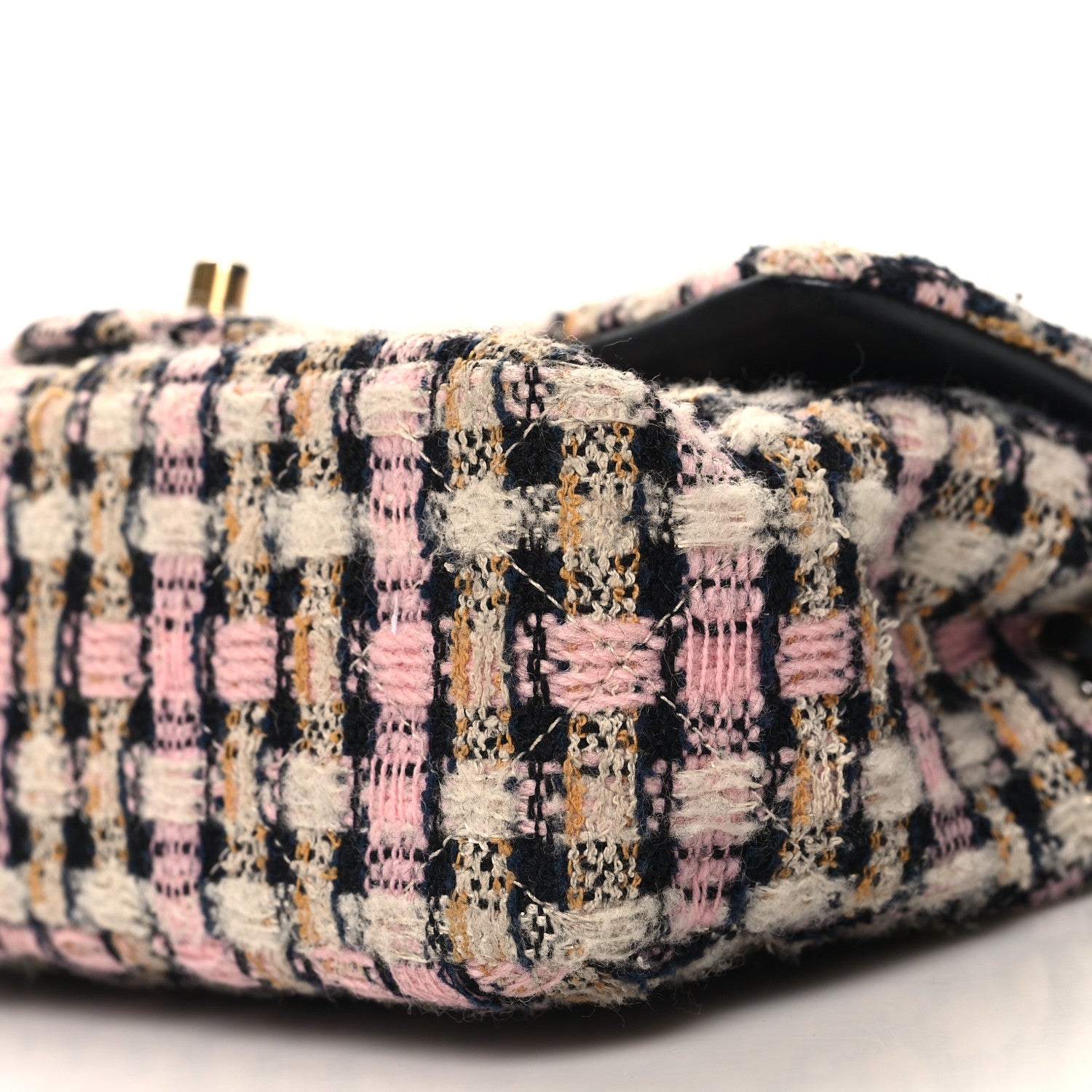 Chanel Tweed Quilted Mini Rectangular Pearl Crush Flap Pink Black White 10 of 10
