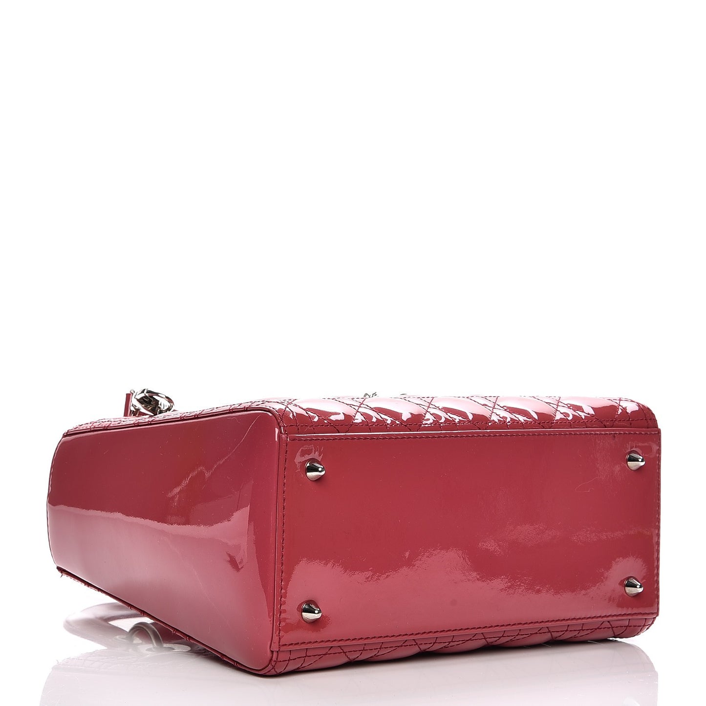 Patent Cannage Medium Lady Dior Dark Pink