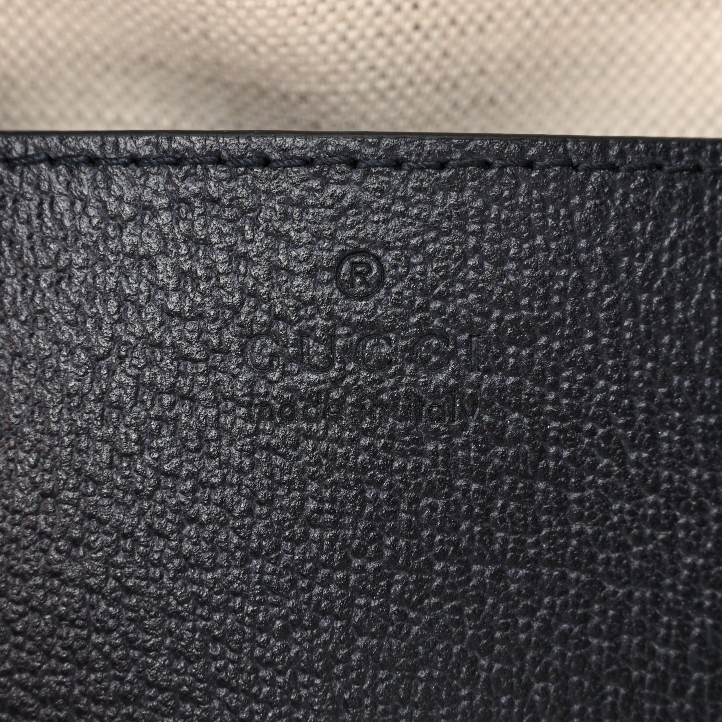 GG Supreme Monogram Textured Dollar Calfskin Web Mini Ophidia Top Handle Bag Beige Blue