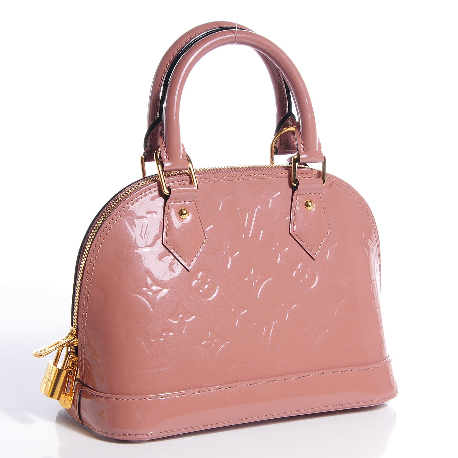 Louis Vuitton Vernis Alma BB Rose Velours 3 of 8